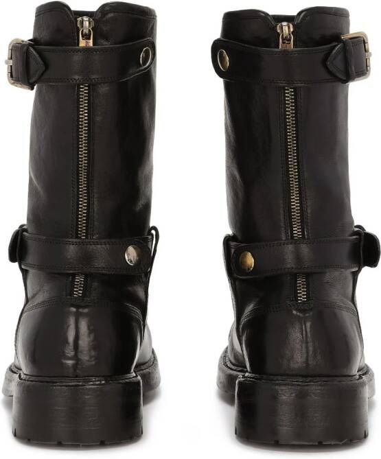 Dolce & Gabbana Horseride leather boots Black