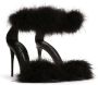 Dolce & Gabbana 105mm feather-trim leather sandals Black - Thumbnail 2