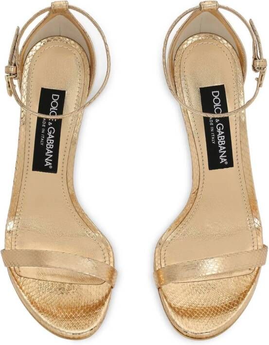 Dolce & Gabbana Keira 105mm leather sandals Gold