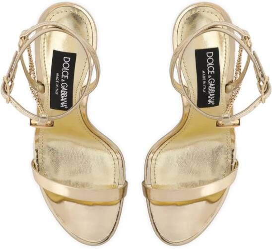 Dolce & Gabbana Keira 105mm padlock-detail sandals Gold