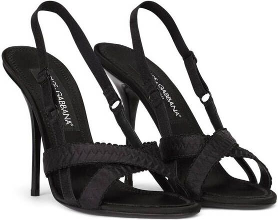 Dolce & Gabbana 105mm crossover-strap satin sandals Black