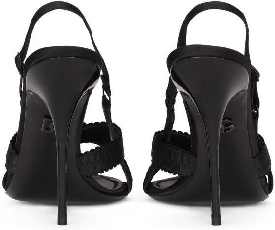Dolce & Gabbana 105mm crossover-strap satin sandals Black