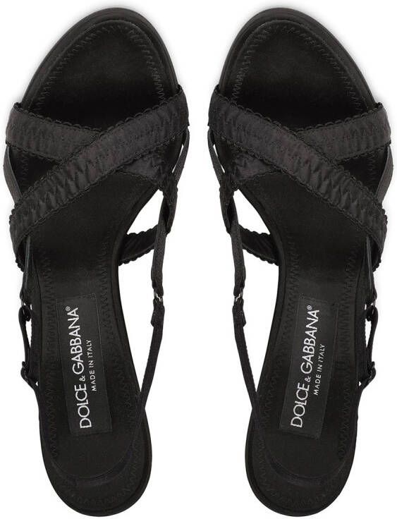 Dolce & Gabbana 105mm crossover-strap satin sandals Black