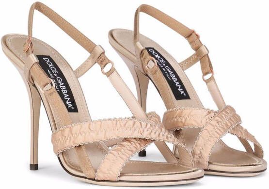Dolce & Gabbana 105mm crossover-strap satin sandals Neutrals