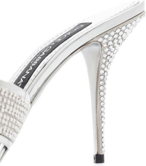 Dolce & Gabbana 85mm crystal-embellished mules Silver