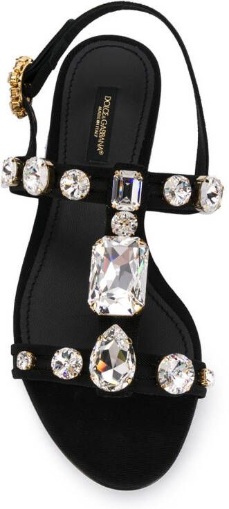Dolce & Gabbana Keira crystal-embellished mesh sandals Black