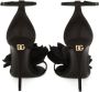 Dolce & Gabbana Keira floral-appliqué satin sandals Black - Thumbnail 3