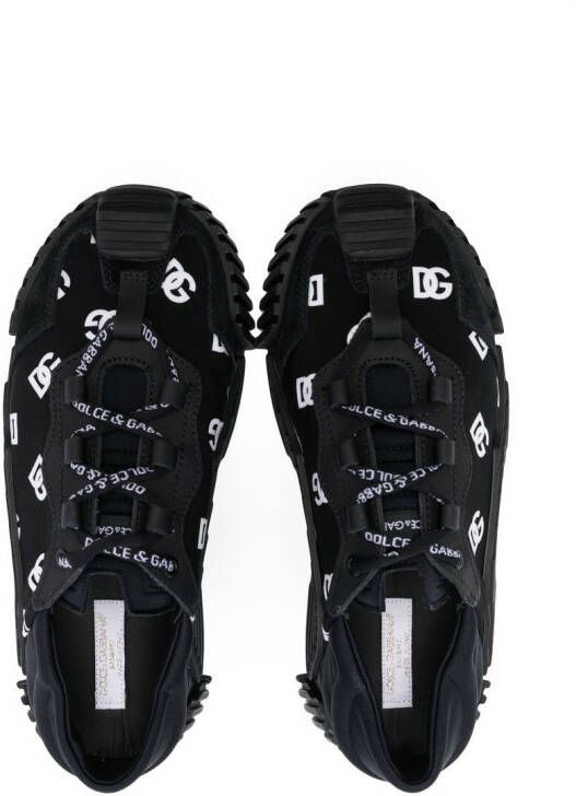 Dolce & Gabbana Kids all-over logo-print sneakers Black