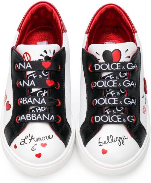 Dolce & Gabbana Kids Amore patch-embroidered sneakers White