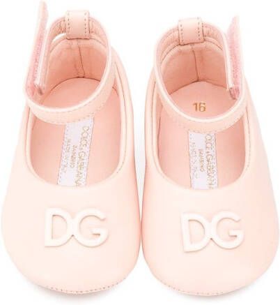 Dolce & Gabbana Kids leather ballerina shoes Neutrals