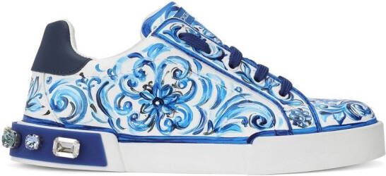 Dolce & Gabbana Kids Portofino Light Majolica-print sneakers White