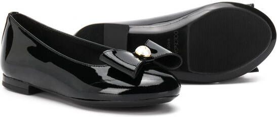 Dolce & Gabbana Kids bow-detail ballerina shoes Black