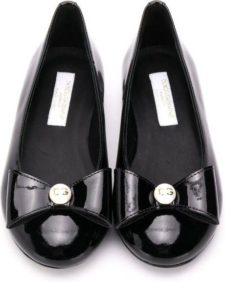 Dolce & Gabbana Kids bow-detail ballerina shoes Black
