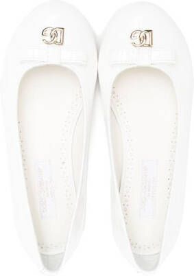 Dolce & Gabbana Kids bow-detail ballerina shoes White