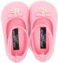 Dolce & Gabbana Kids bow-detail leather ballerina shoes Pink - Thumbnail 3