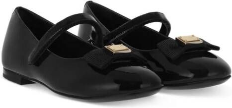 Dolce & Gabbana Kids bow-embellished ballerina shoes Black