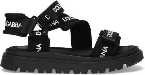 Dolce & Gabbana Kids branded grosgrain sandals Black