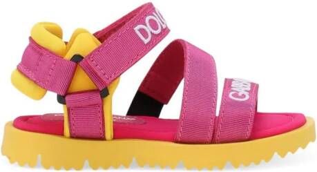 Dolce & Gabbana Kids branded grosgrain sandals Pink