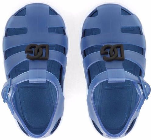 Dolce & Gabbana Kids DG-logo jelly shoes Blue
