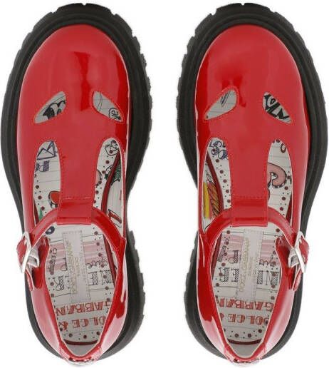 Dolce & Gabbana Kids patent leather Mary Jane shoes Red