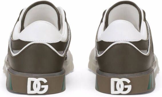 Dolce & Gabbana Kids colour-block leather sneakers Green