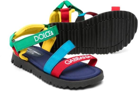 Dolce & Gabbana Kids colour-block open-toe sandals Green