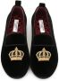 Dolce & Gabbana Kids crown-patch velvet slippers Red - Thumbnail 3