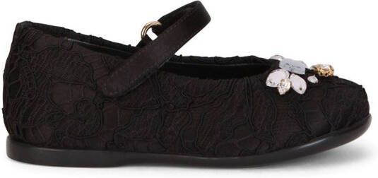 Dolce & Gabbana Kids bejellewed Mary Jane shoes Black