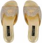 Dolce & Gabbana Kids DG-logo rhinestone-embellished satin sandals Gold - Thumbnail 4
