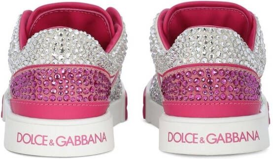 Dolce & Gabbana Kids crystal-embellished low-top sneakers White