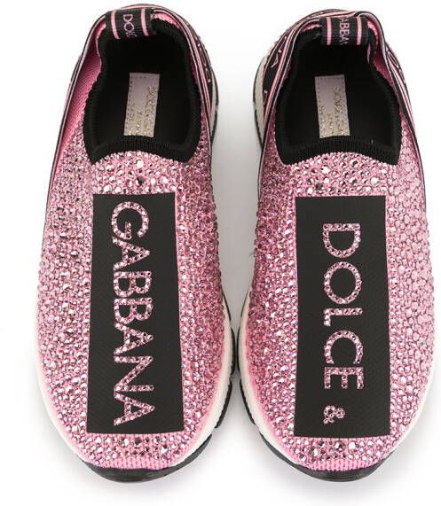 Dolce & Gabbana Kids crystal-embellished sneakers Pink