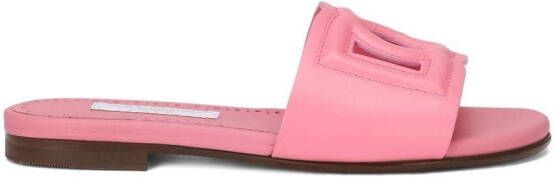 Dolce & Gabbana Kids DG Millennials leather sandals Pink