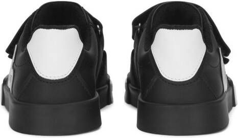 Dolce & Gabbana Kids logo-embossed leather sneakers Black