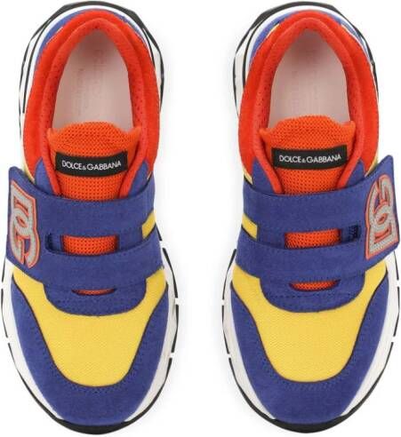 Dolce & Gabbana Kids DG-appliqué touch-strap sneakers Blue