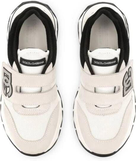 Dolce & Gabbana Kids DG-appliqué touch-strap sneakers Neutrals