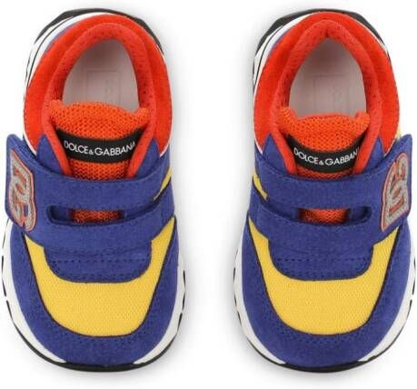 Dolce & Gabbana Kids DG-appliqué touch-strap sneakers Yellow