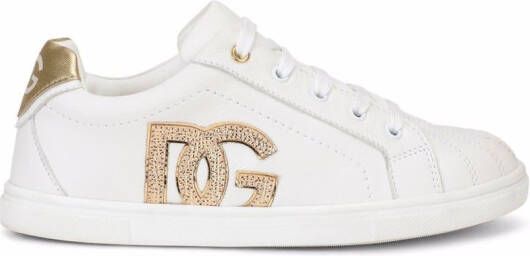 Dolce & Gabbana Kids DG logo leather sneakers White