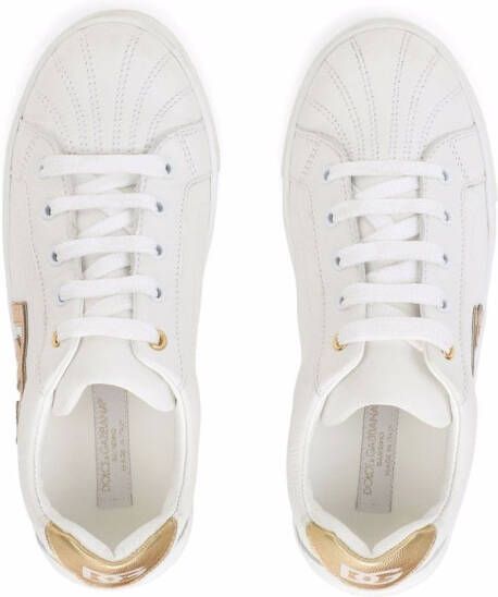 Dolce & Gabbana Kids DG logo leather sneakers White