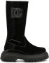 Dolce & Gabbana Kids DG-logo patent leather boots Black - Thumbnail 2