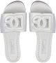 Dolce & Gabbana Kids foiled-effect leather sandals Silver - Thumbnail 4