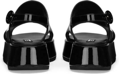 Dolce & Gabbana Kids DG patent-leather sandals Black