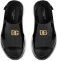 Dolce & Gabbana Kids DG patent-leather sandals Black - Thumbnail 4