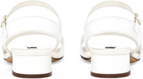 Dolce & Gabbana Kids DG patent-leather sandals White