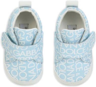 Dolce & Gabbana Kids DG-print high-top sneakers Blue