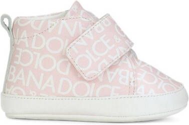 Dolce & Gabbana Kids DG-print high-top sneakers Pink