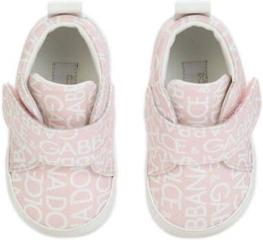 Dolce & Gabbana Kids DG-print high-top sneakers Pink