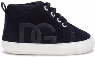 Dolce & Gabbana Kids embroidered-DG high-top sneakers Blue