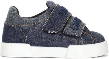 Dolce & Gabbana Kids First Steps Portofino Light denim sneakers Blue