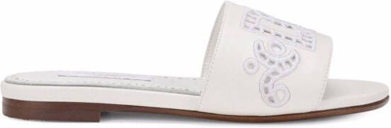 Dolce & Gabbana Kids DG Millenials leather sandals White
