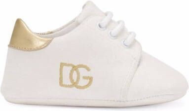 Dolce & Gabbana Kids DG-logo suede sneakers White